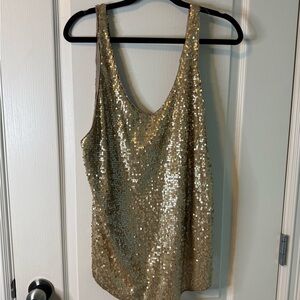 Talula Gold Sequin Tank Top